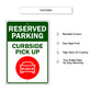 Reserved Parking Curbside Pick Up Aluminum Metal Sign