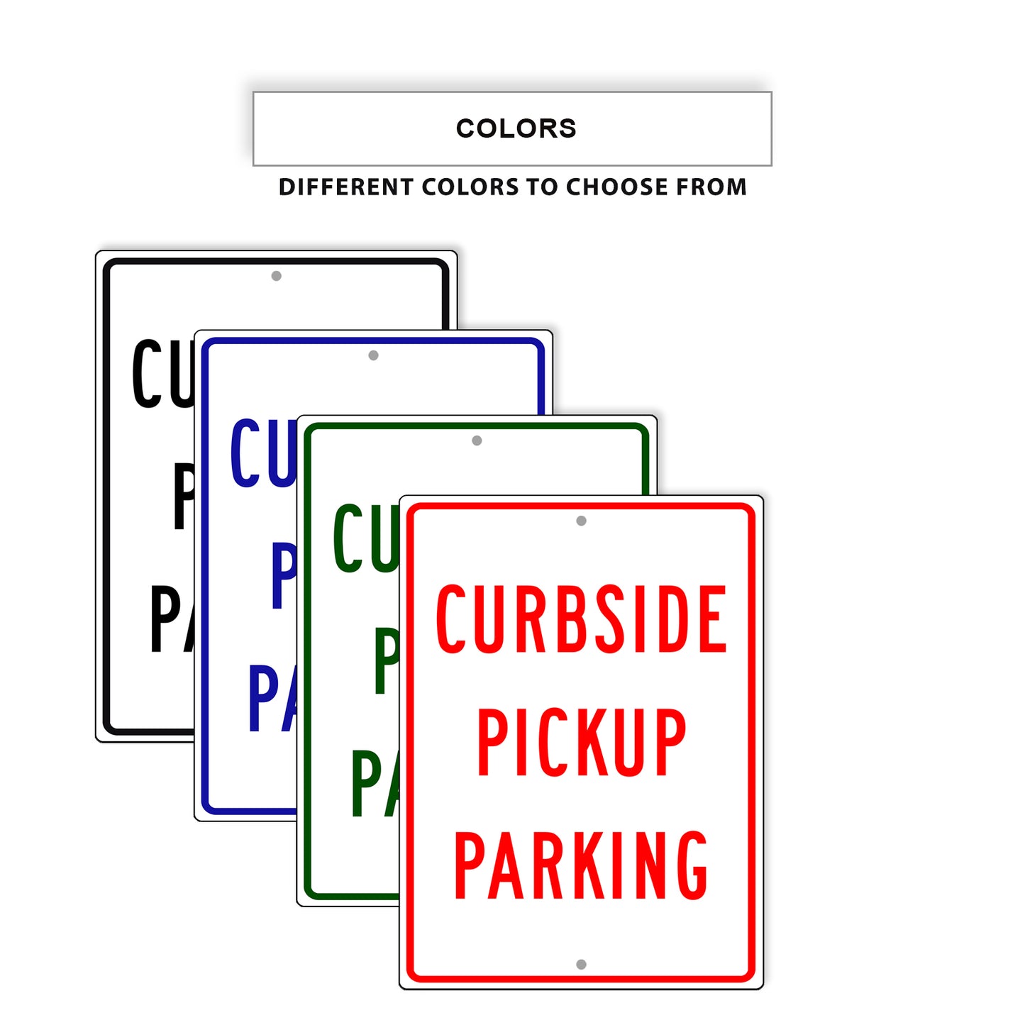 Curbside Pickup Parking Aluminum Metal Sign