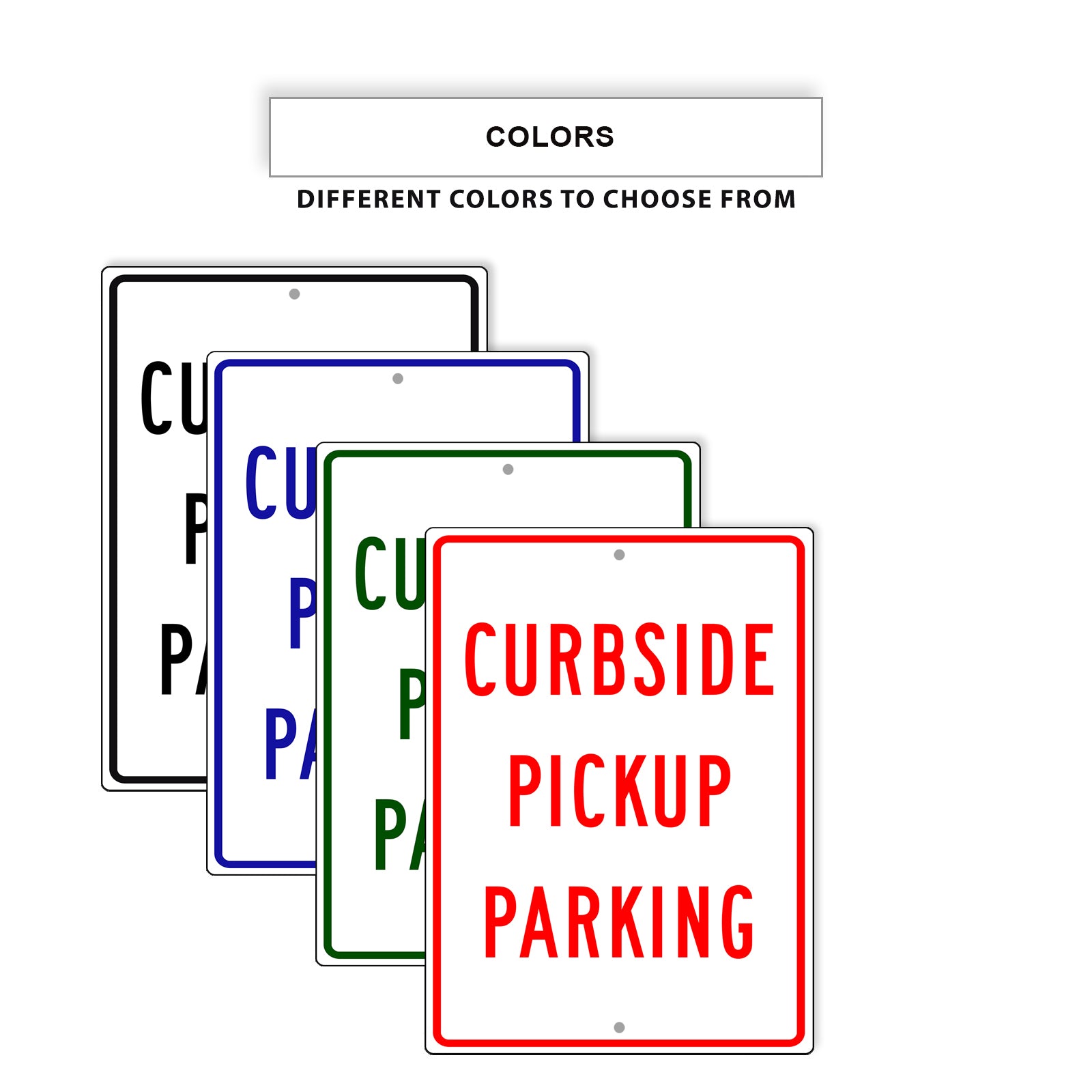 Curbside Pickup Parking Aluminum Metal Sign