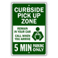 Curbside Pick Up Zone Aluminum Metal Sign