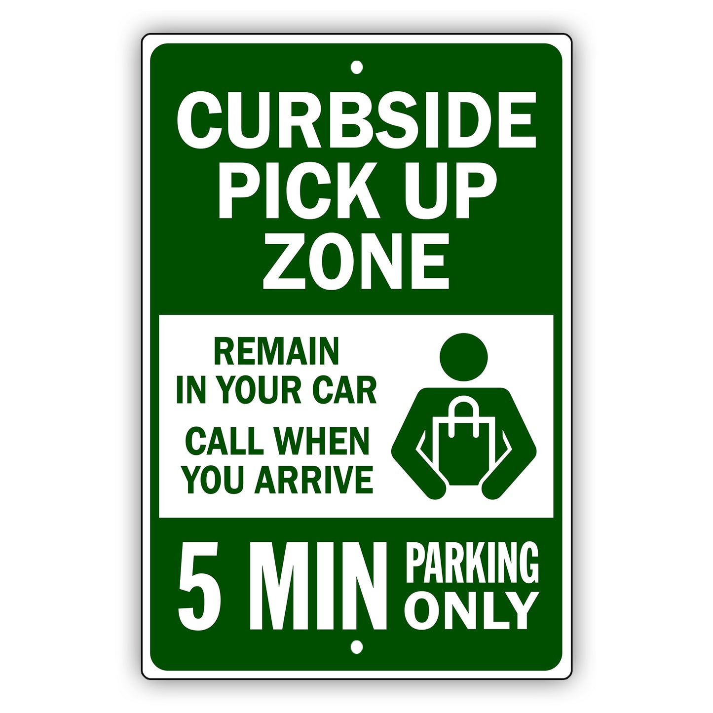 Curbside Pick Up Zone Aluminum Metal Sign