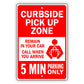 Curbside Pick Up Zone Aluminum Metal Sign