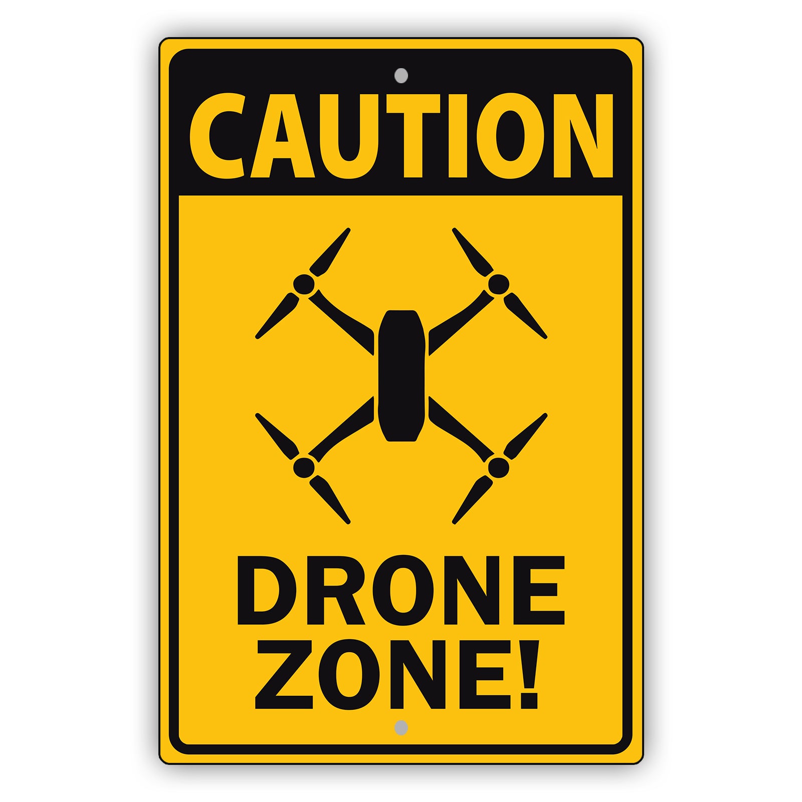 Drone Sign Caution Drone Zone Aluminum Metal Sign – Sign Fever