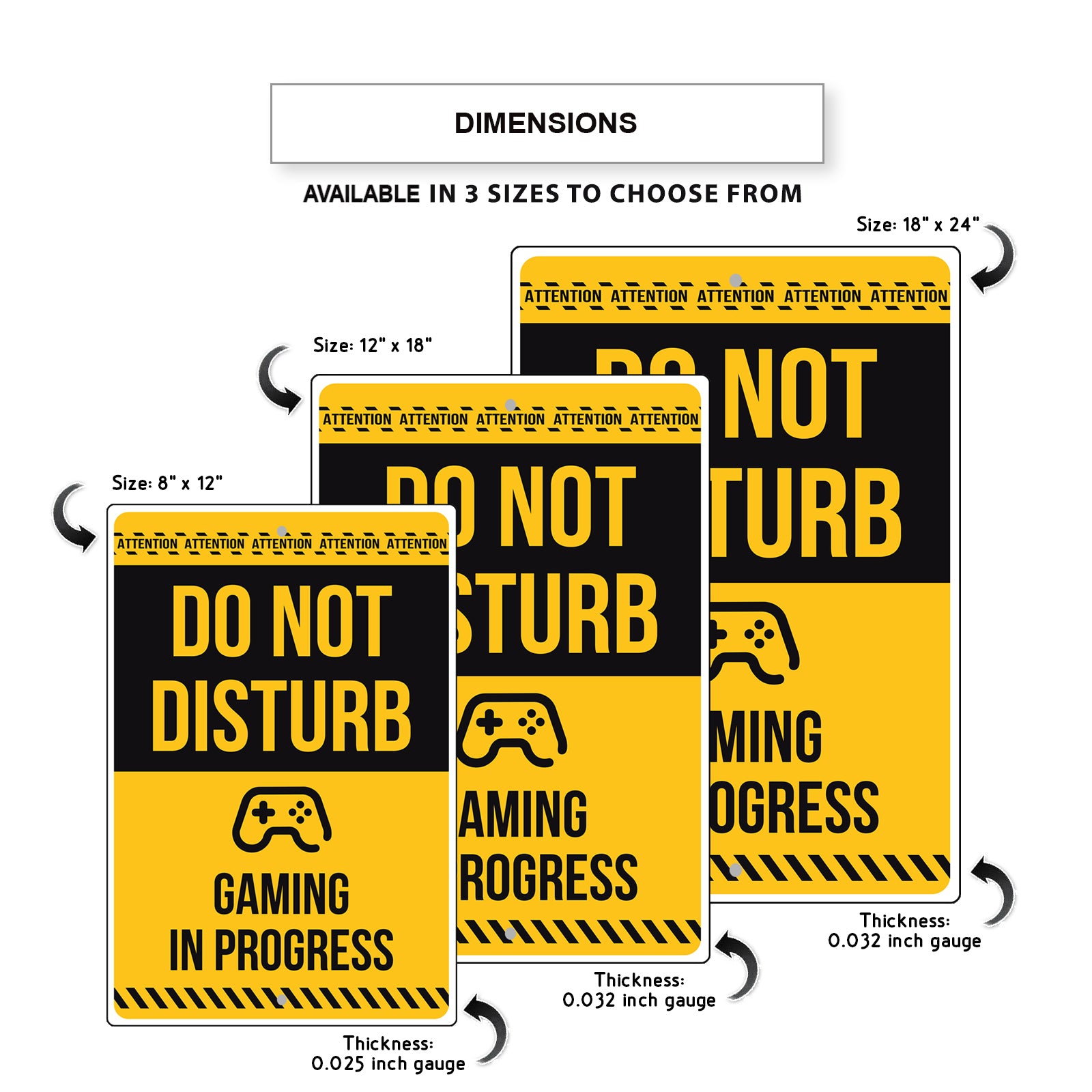 Attention! Do Not Disturb Gaming In Progress Aluminum Metal Sign