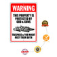 Warning This Property Is Protected By God & Guns Aluminum Metal Sign