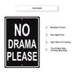 No Drama Please Aluminum Metal Sign