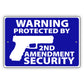 Warning Protected By 2nd Amendment Security Aluminum Metal Sign