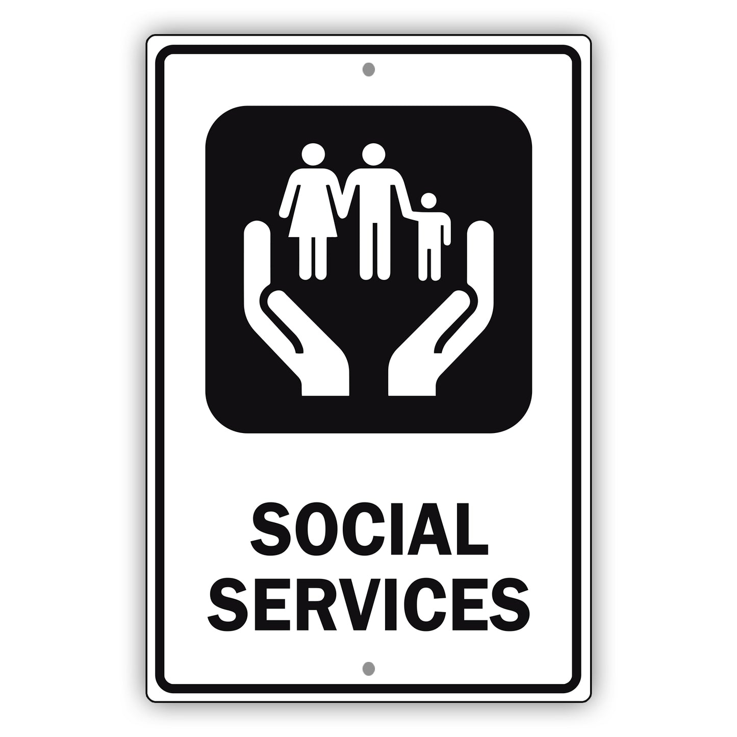 Social Services Aluminum Metal Sign