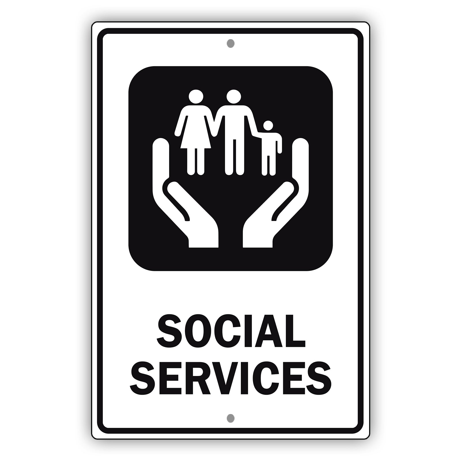 Social Services Aluminum Metal Sign