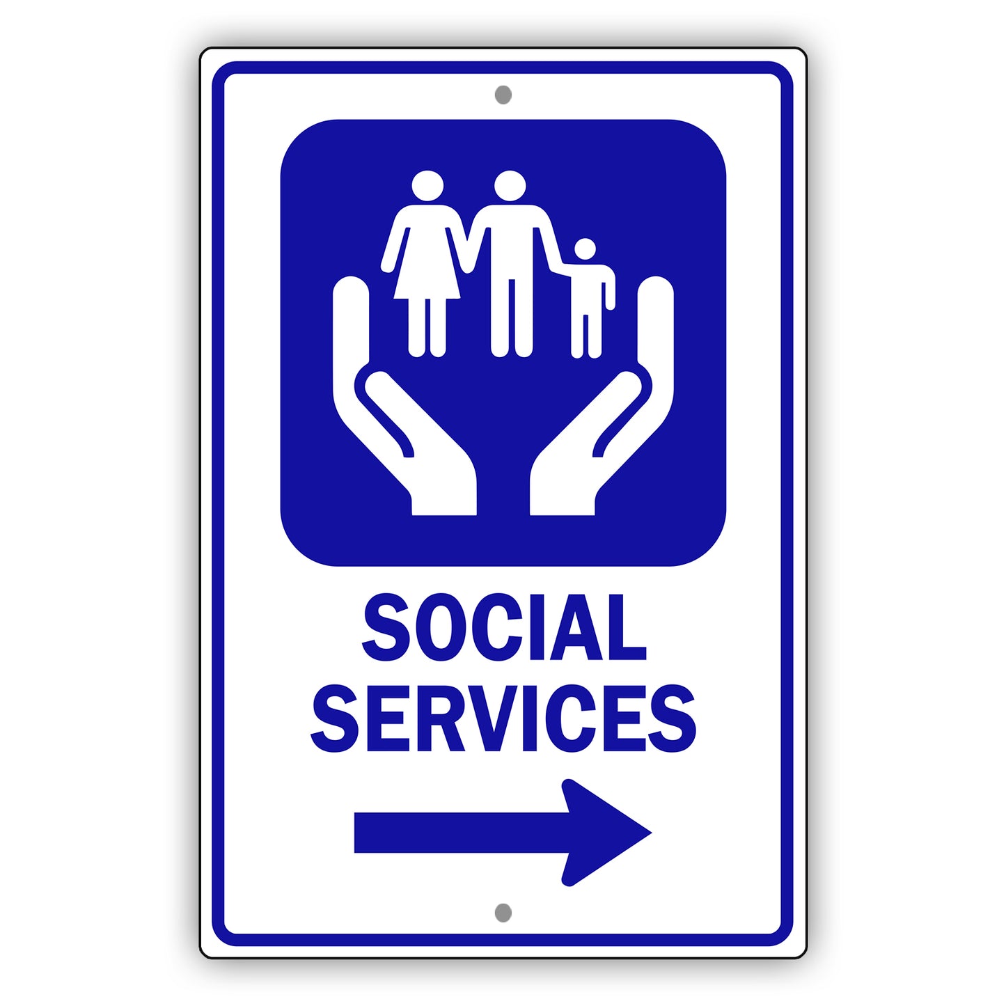 Social Services Aluminum Metal Sign