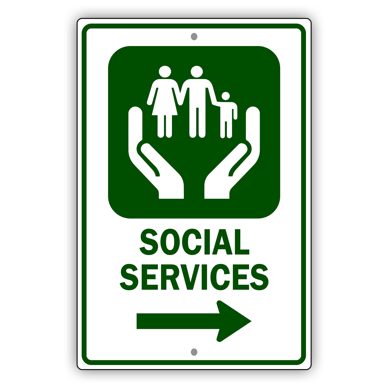 Social Services Aluminum Metal Sign