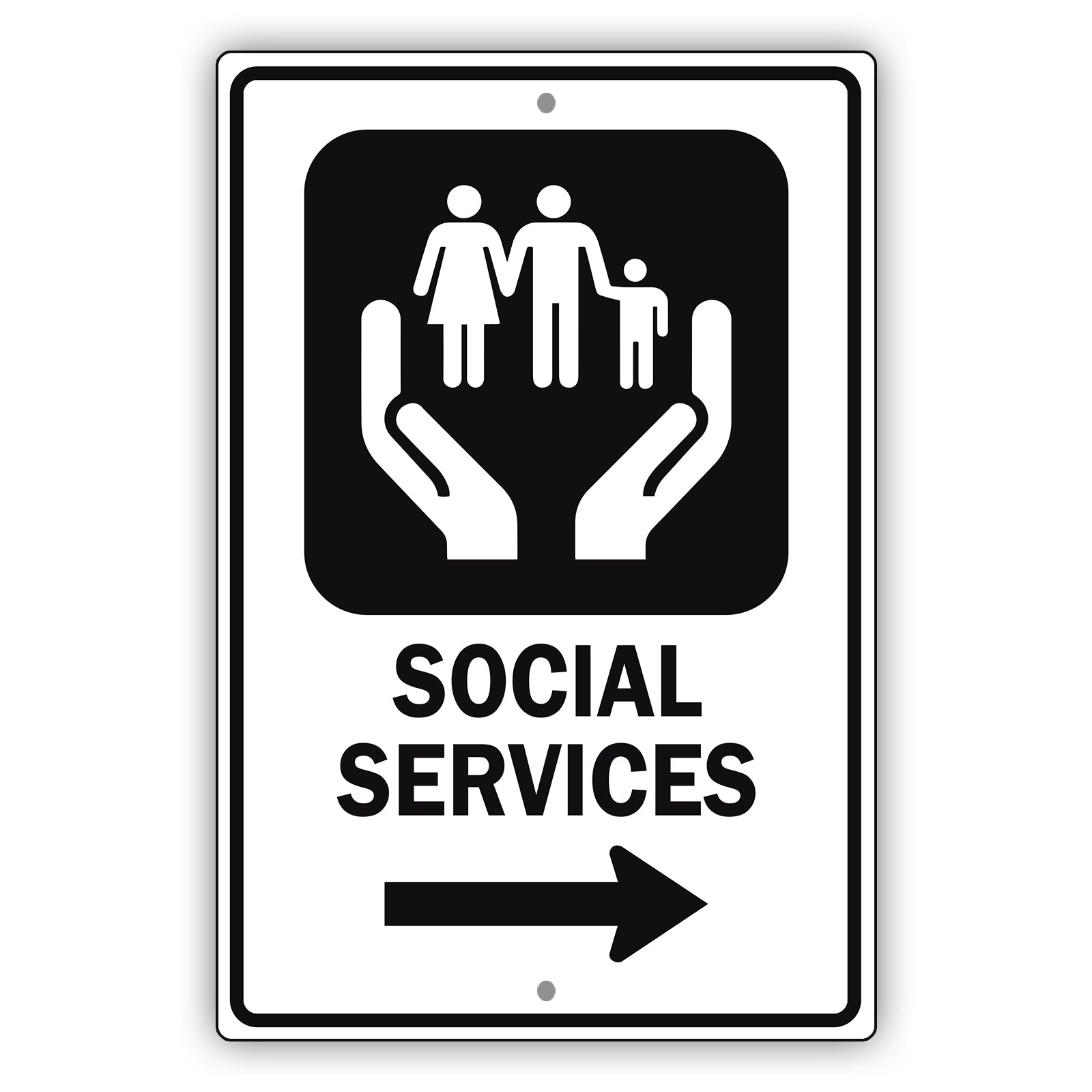 Social Services Aluminum Metal Sign