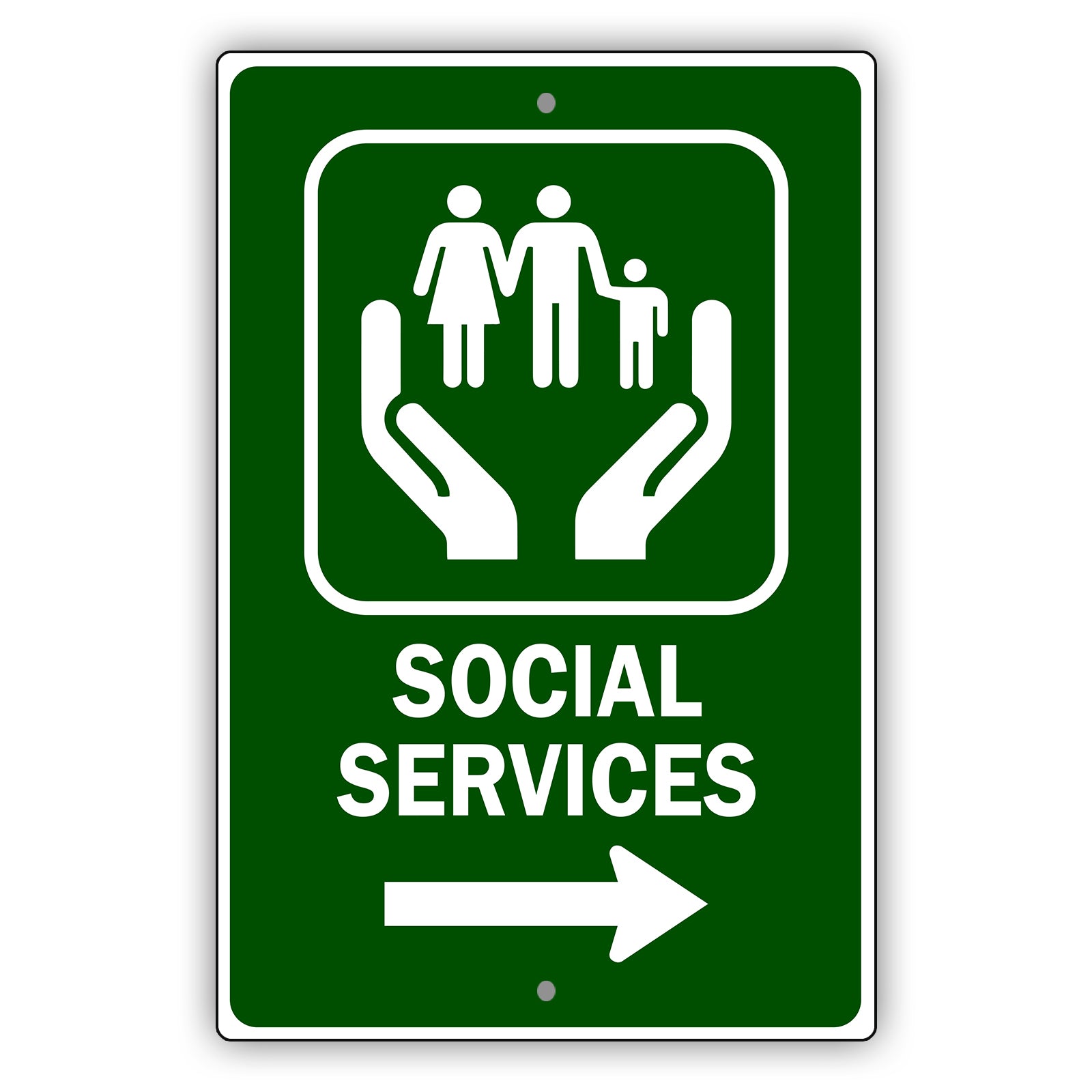 Social Service Aluminum Metal Plate Sign (Green)