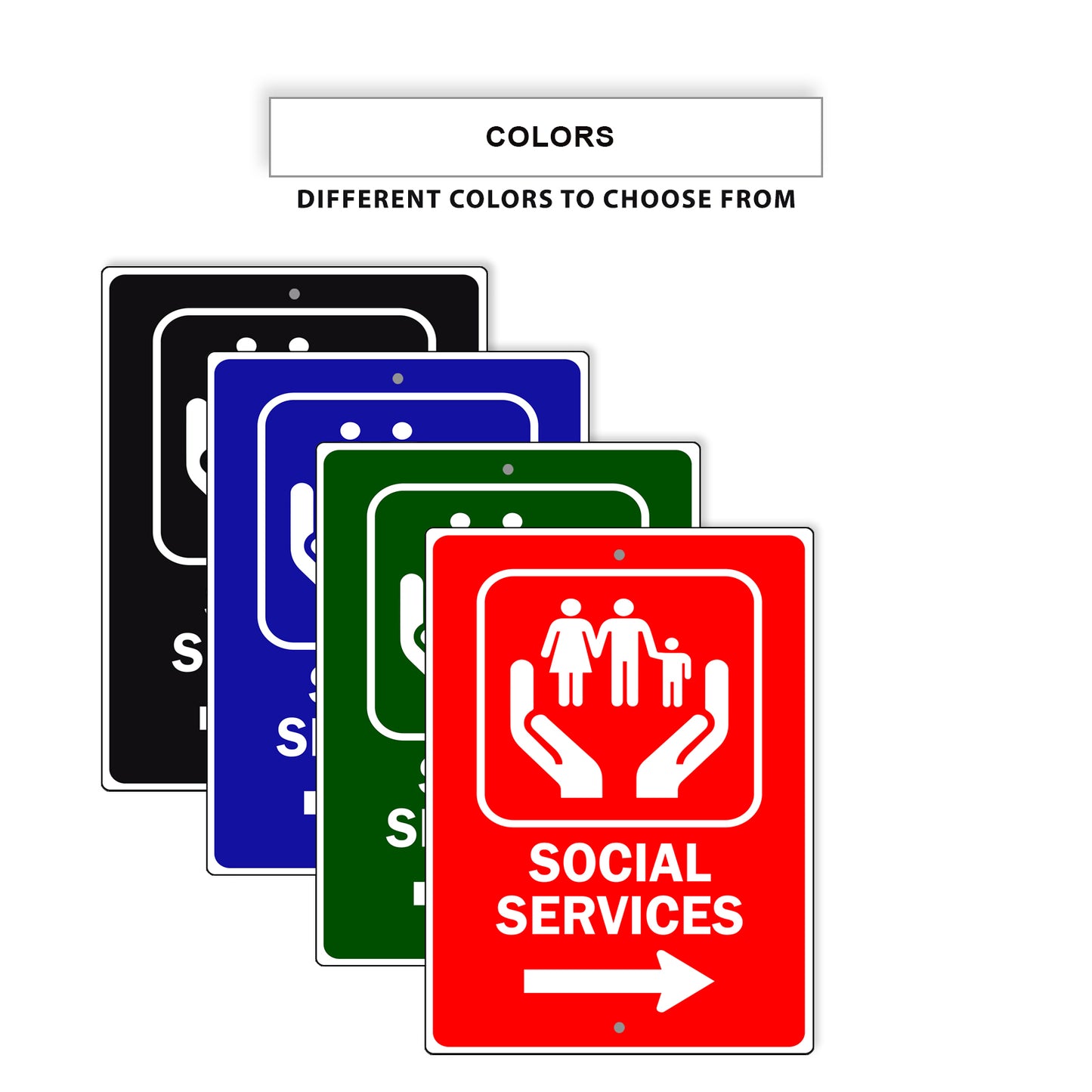 Social Service Aluminum Metal Plate Sign