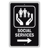 Social Service Aluminum Metal Plate Sign (Black)