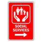 Social Service Aluminum Metal Plate Sign (Red)