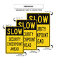 Slow Security Checkpoint Ahead Aluminum Metal Sign
