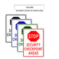 Stop Security Checkpoint Ahead Aluminum Metal Sign