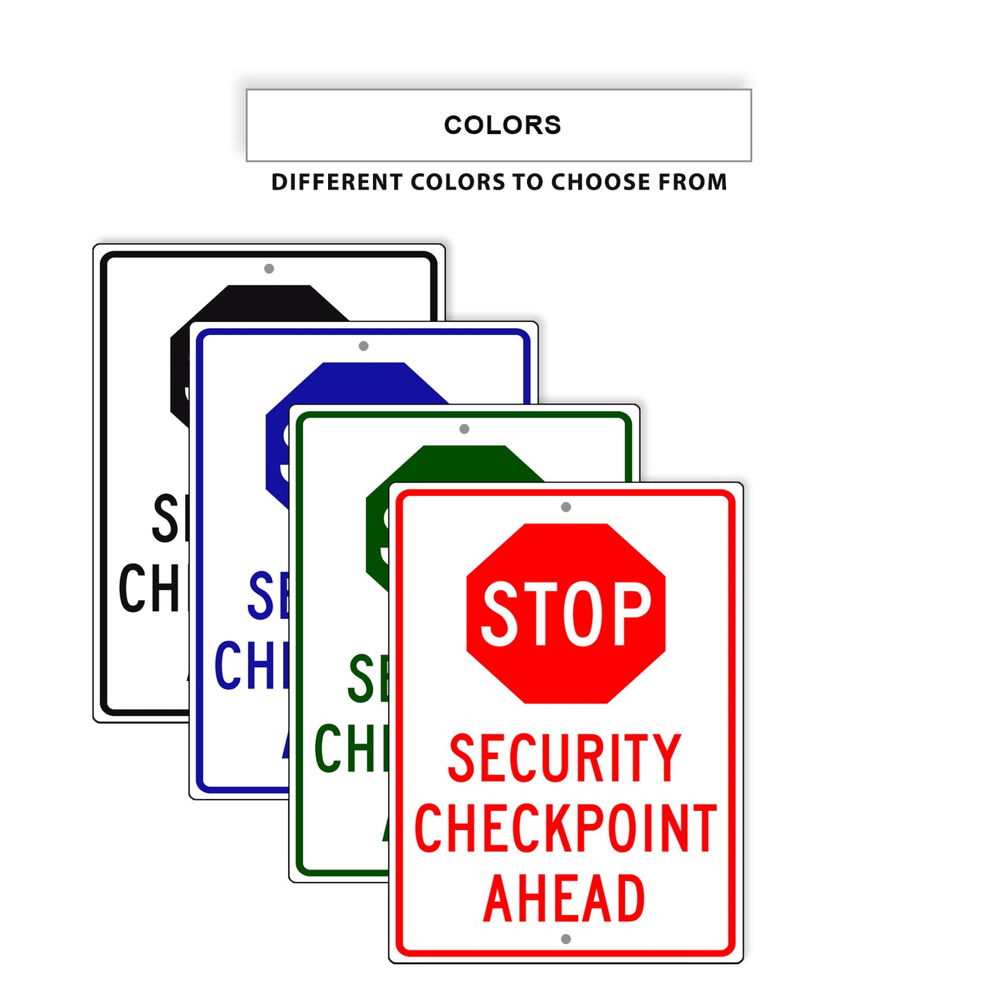 Stop Security Checkpoint Ahead Aluminum Metal Sign