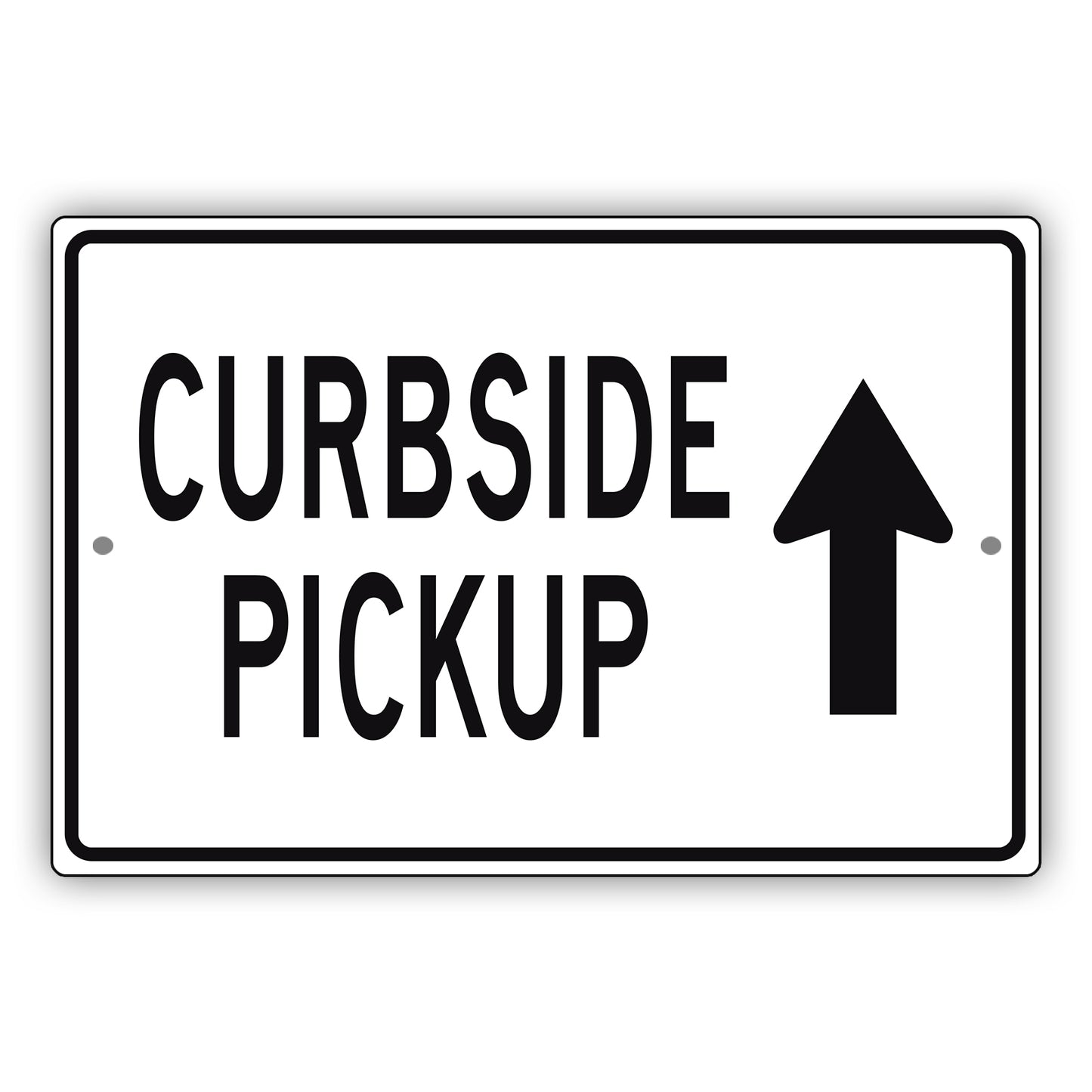 Curbside Pickup Aluminum Metal Sign (Black)