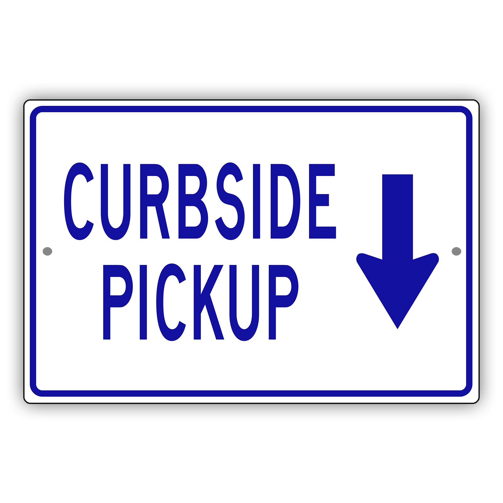 Curbside Pickup Aluminum Metal Sign (Blue)
