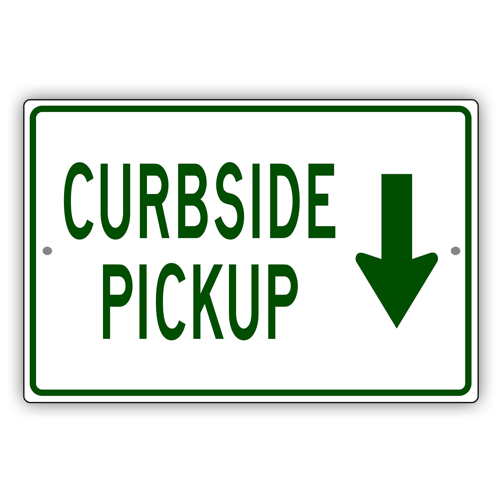 Curbside Pickup Aluminum Metal Sign (Green)