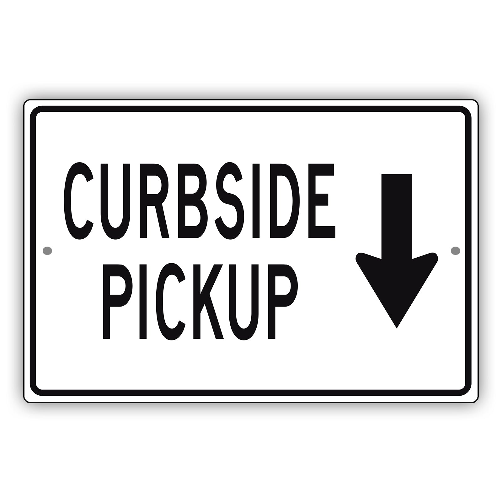 Curbside Pickup Aluminum Metal Sign (Black)
