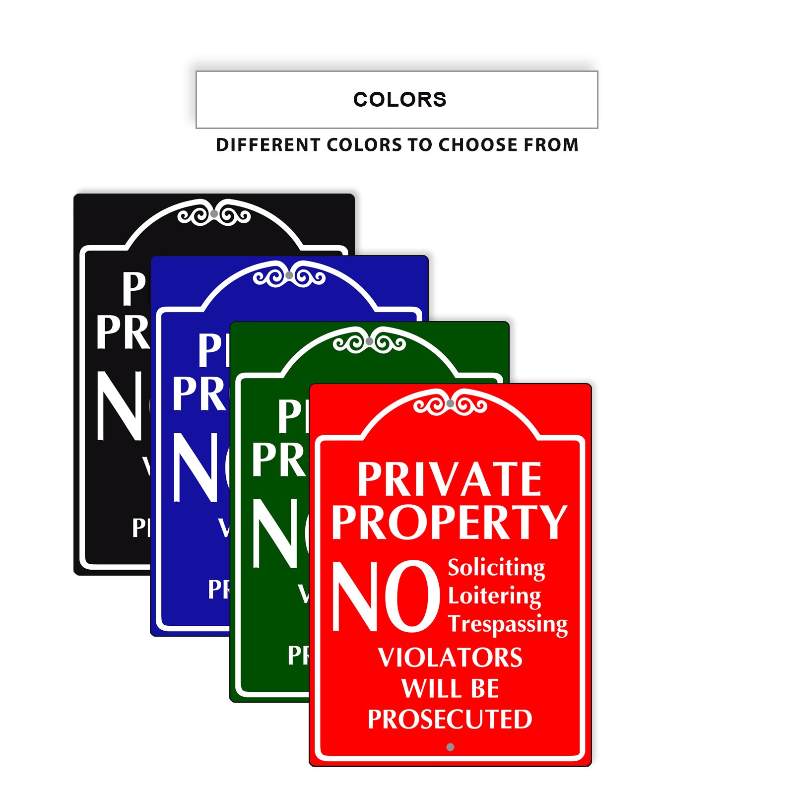 Private Property Violator Will Be Prosecuted Aluminum Metal Plate Sign