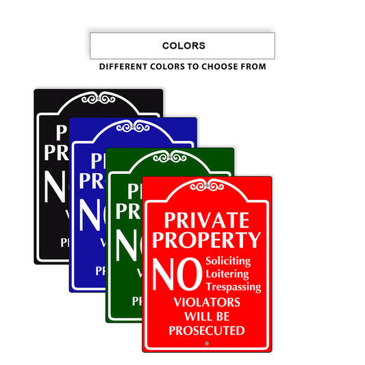 Private Property Violator Will Be Prosecuted Aluminum Metal Plate Sign