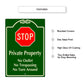 Stop Private Property No Outlet No Trespassing No Turn Around Aluminum Metal Sign