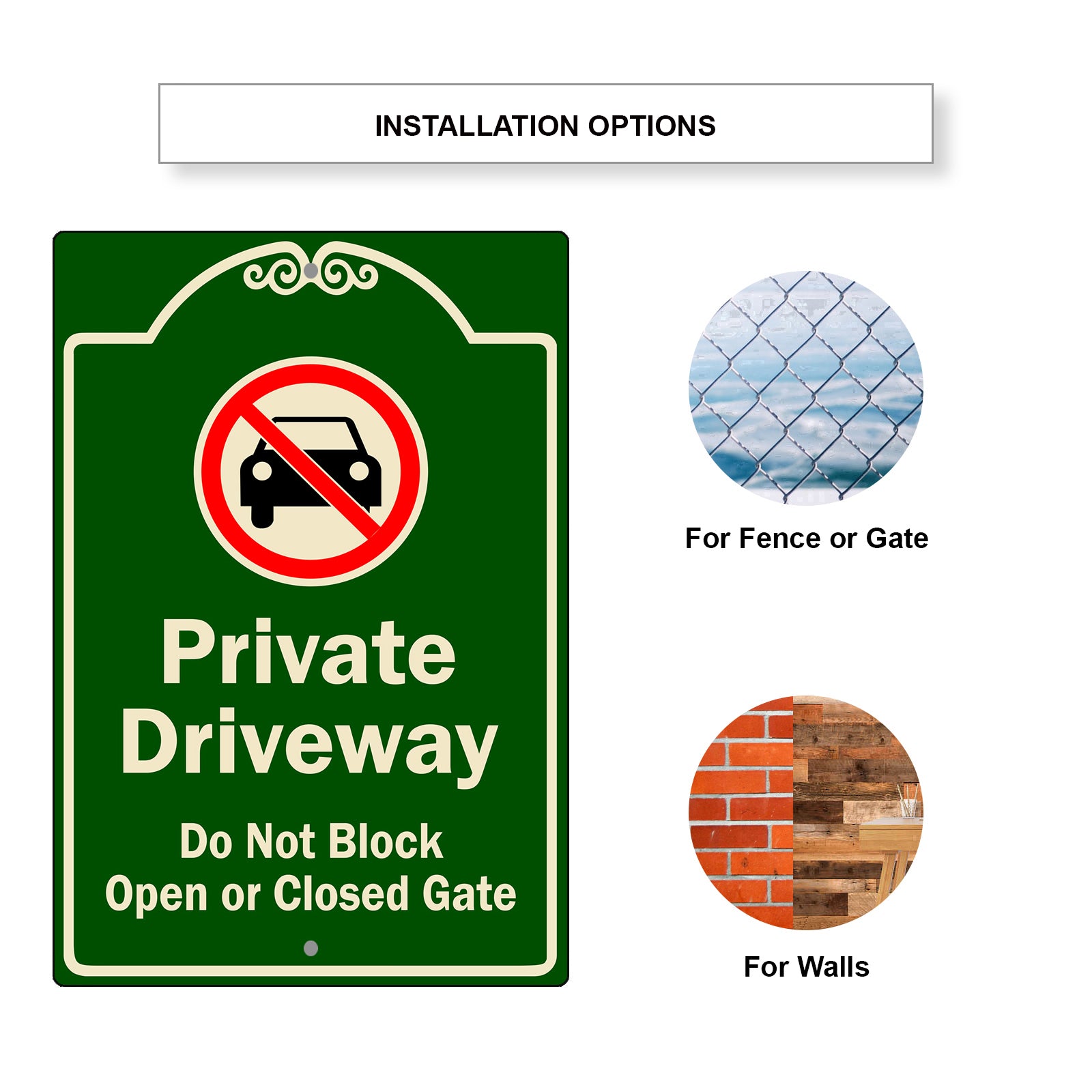 Private Driveway Don Not Block Open Or Closed Gate Aluminum Sign