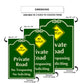 No Outlet Private Road No Trespassing No Soliciting Aluminum Sign 