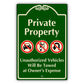 Private Property Unauthorize Vehicle Will Be Towed Aluminum Metal Sign