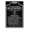 Private Property Speed Limit 5 M.P.H Aluminum Metal Plate Sign (Black)