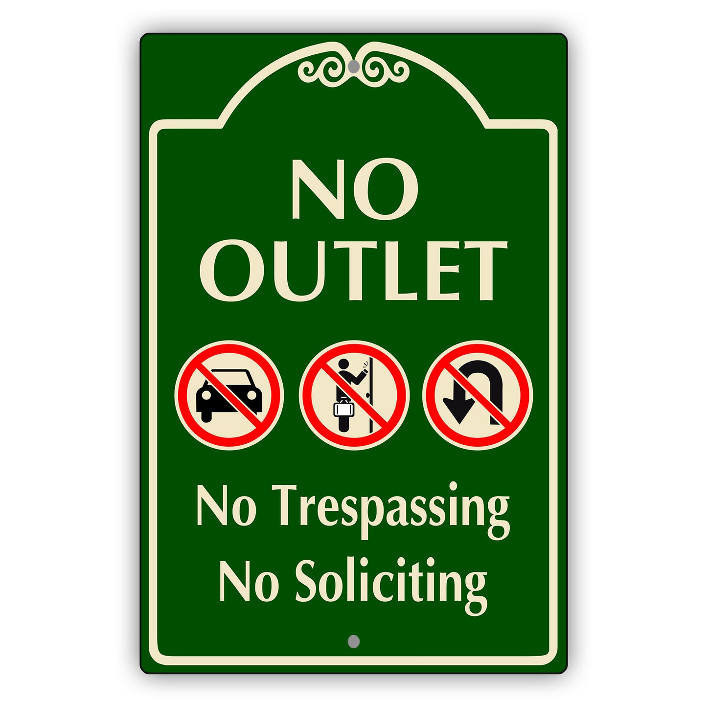 No Outlet No Trespassing No Soliciting