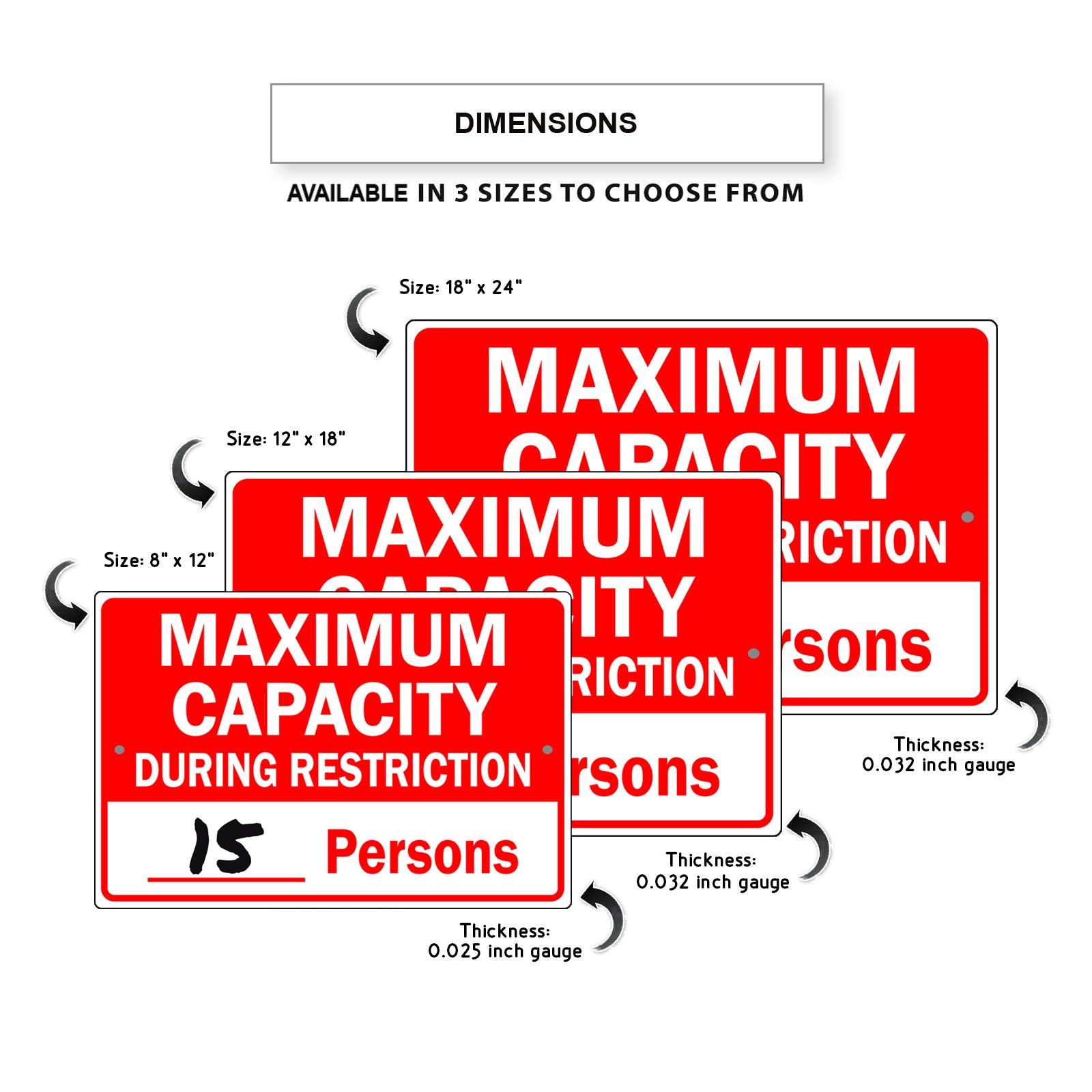 Maximum Capacity during Restriction 15 Persons