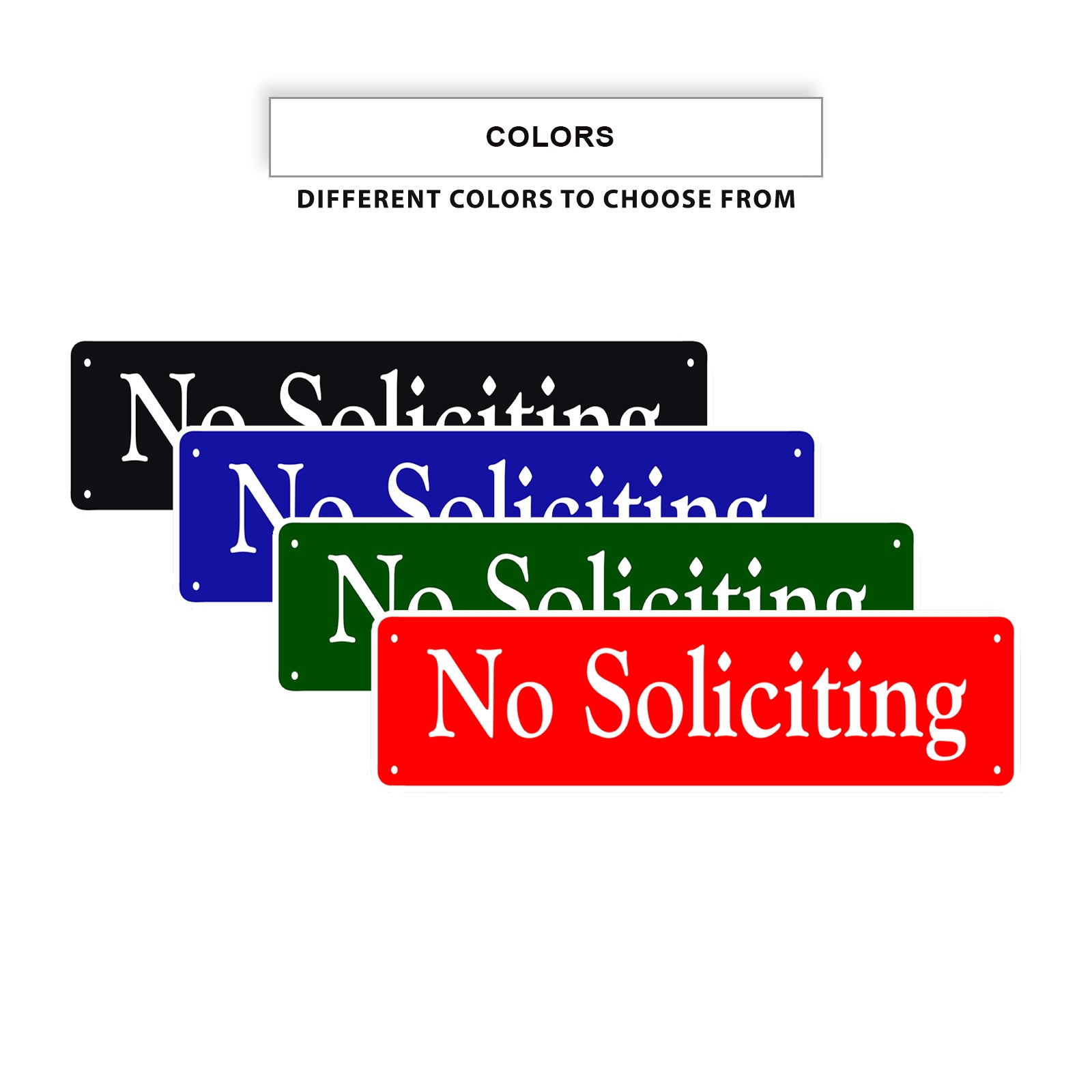 No Soliciting Aluminum Metal Street Signs
