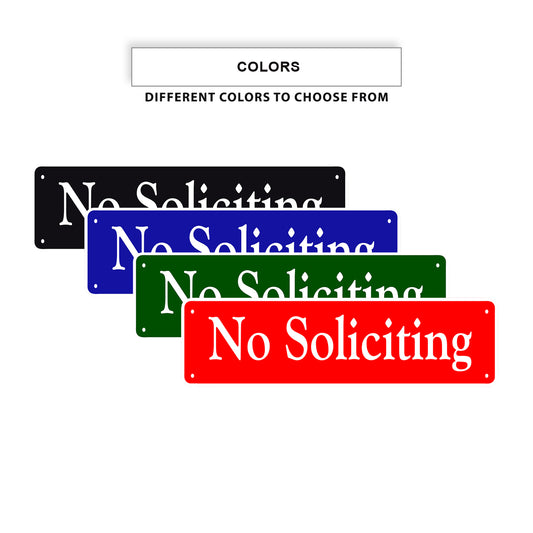 No Soliciting Aluminum Metal Street Signs