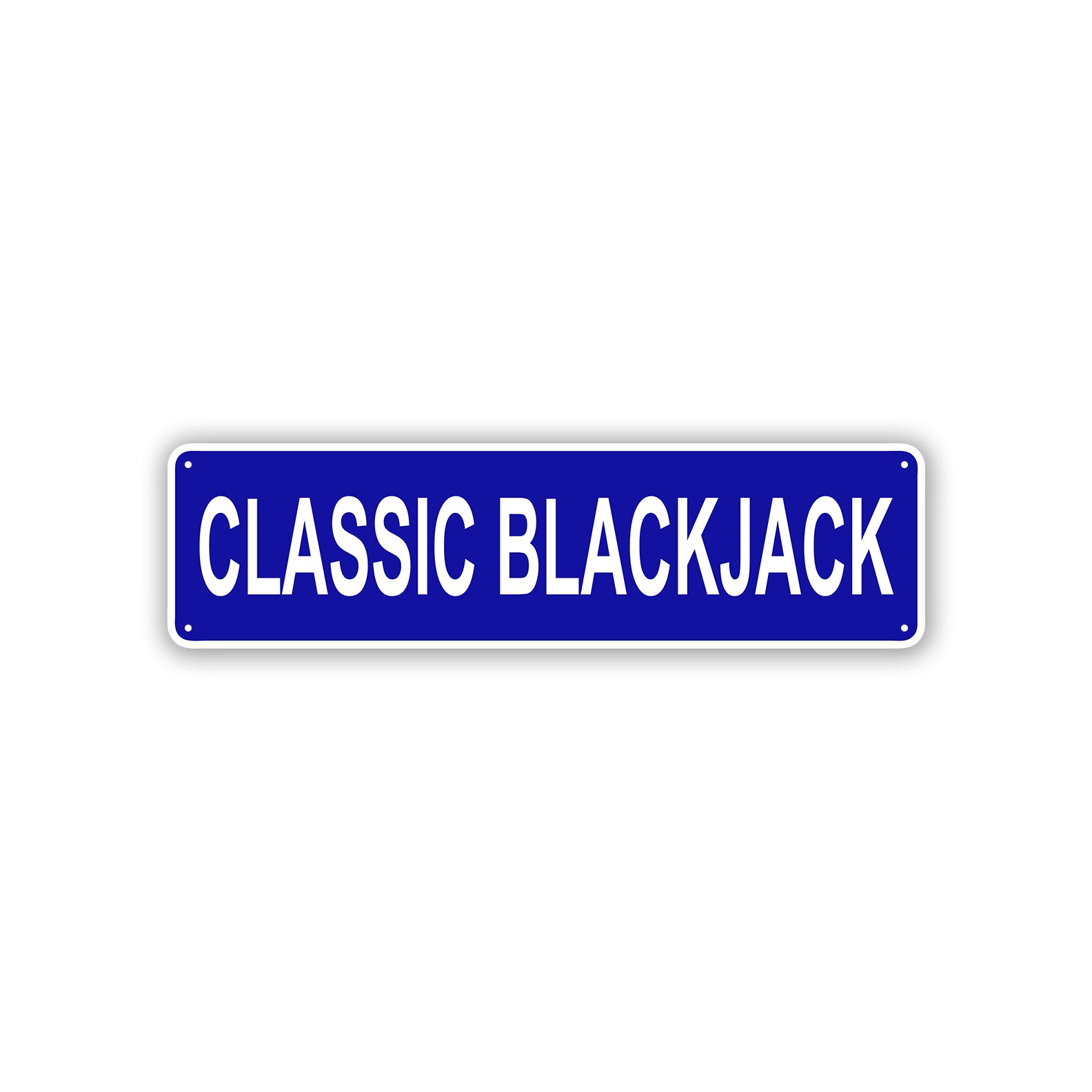 Classic Blackjack Aluminum Street Sign Blue