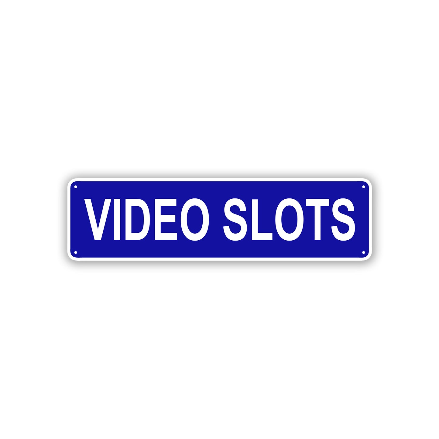 Video Slots Aluminum Street Sign Blue
