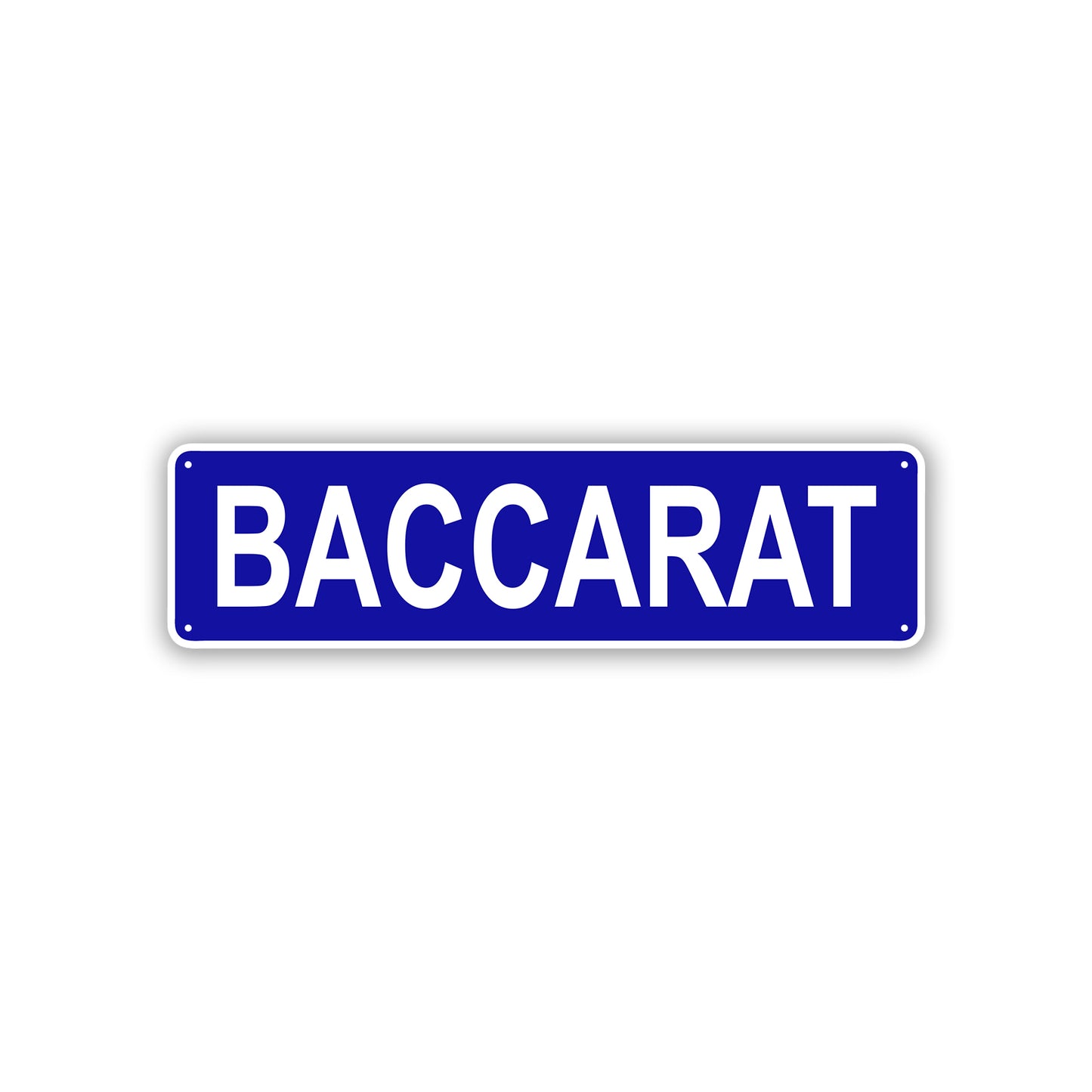 Baccarat Aluminum Street Sign Blue