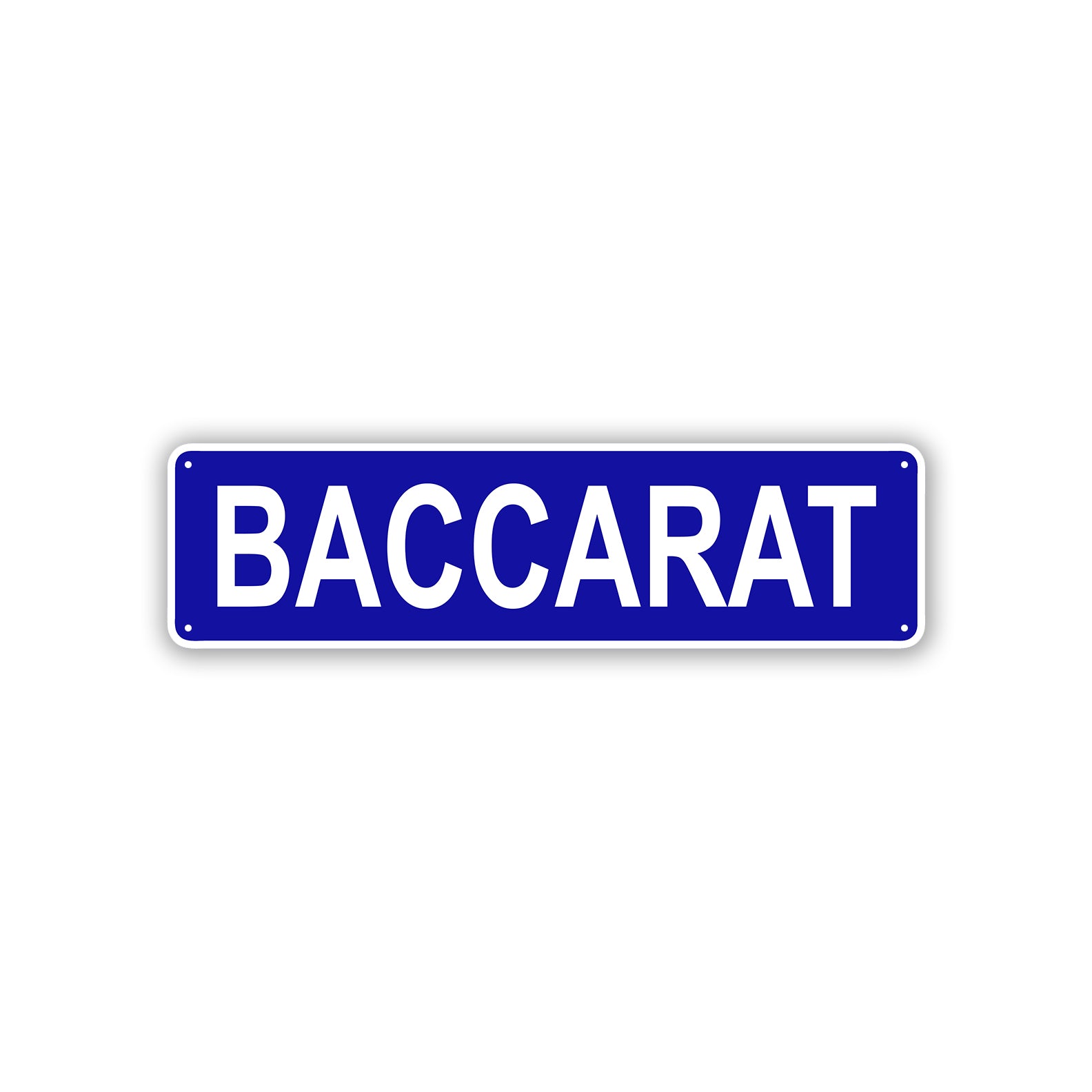 Baccarat Aluminum Street Sign Blue