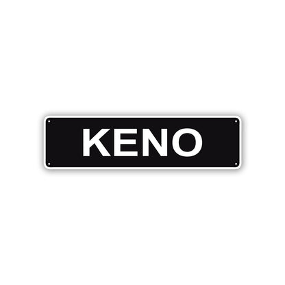 Keno Aluminum Street Sign Black