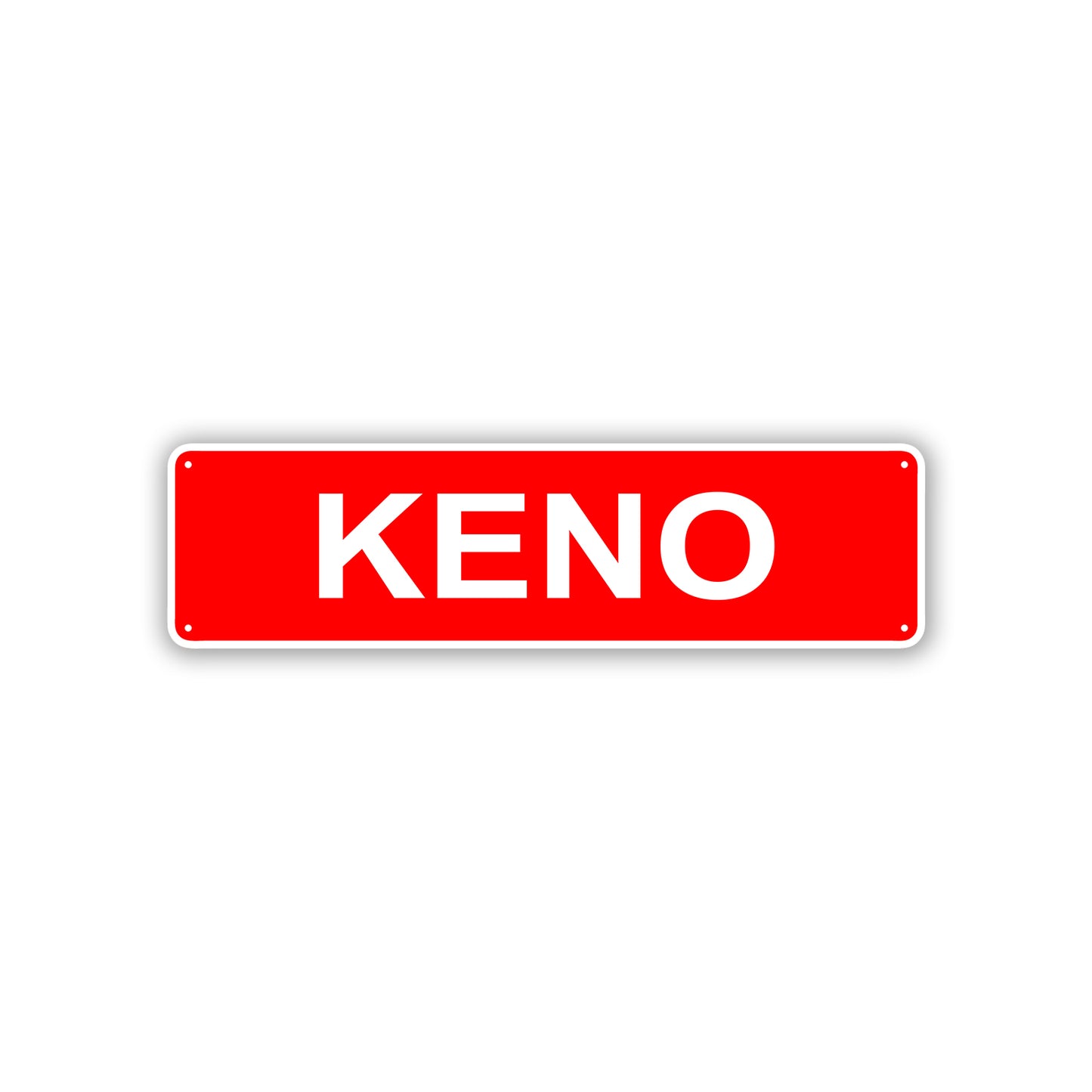 Keno Aluminum Street Sign Red