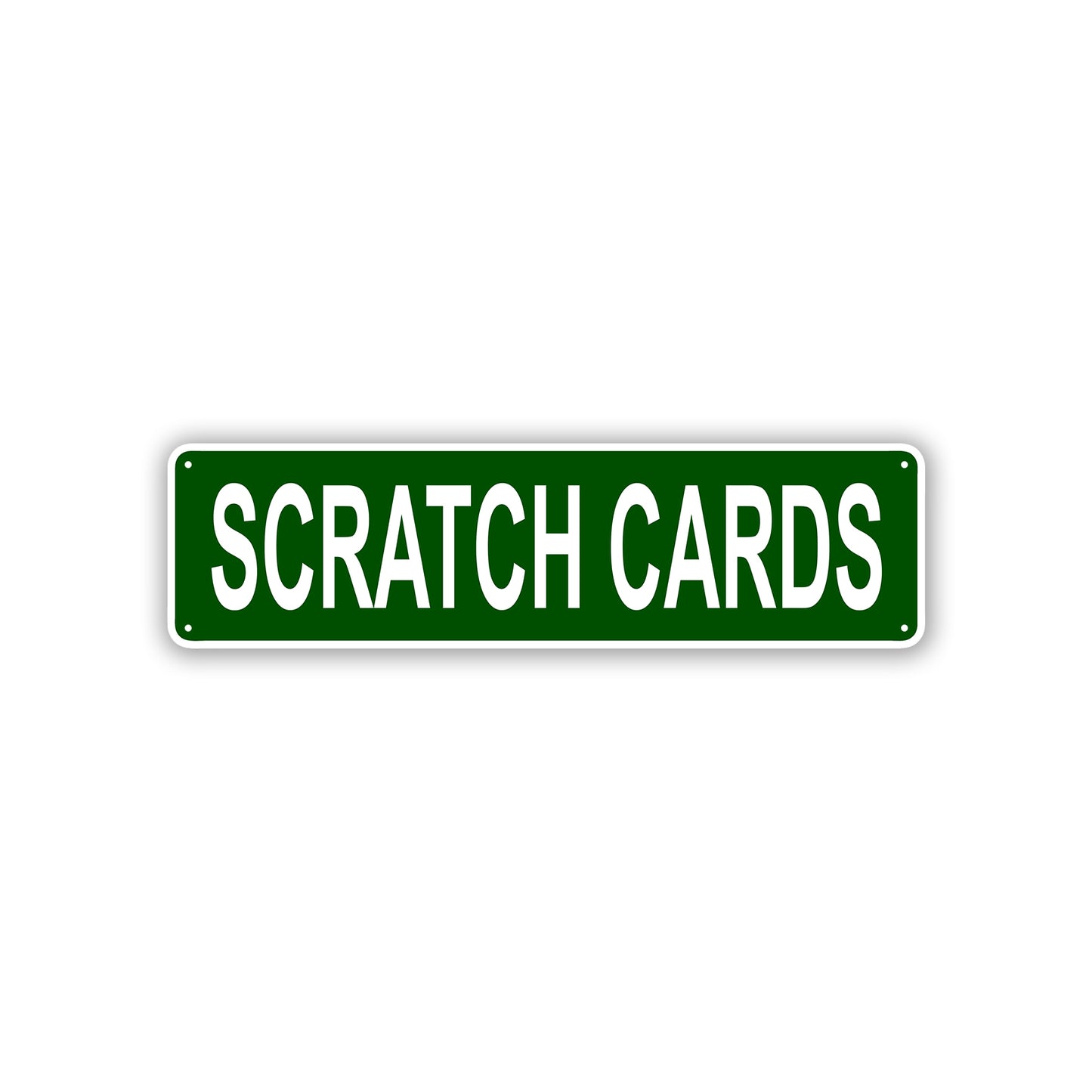 Scratch Cards Aluminum Street Sign Green