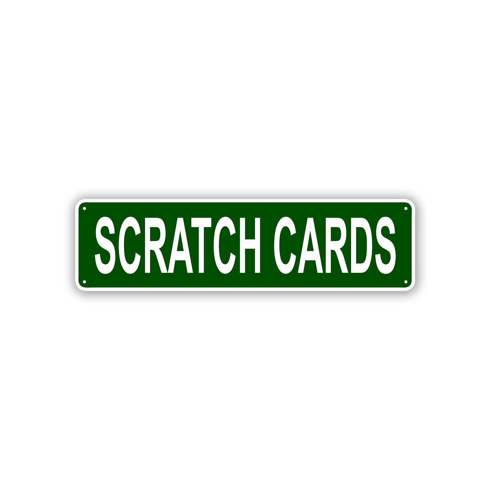 Scratch Cards Aluminum Street Sign Green