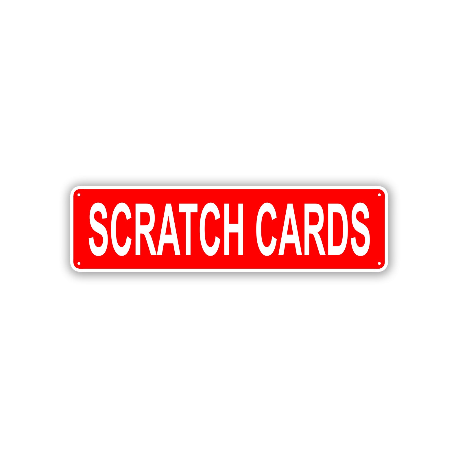 Scratch Cards Aluminum Street Sign Red