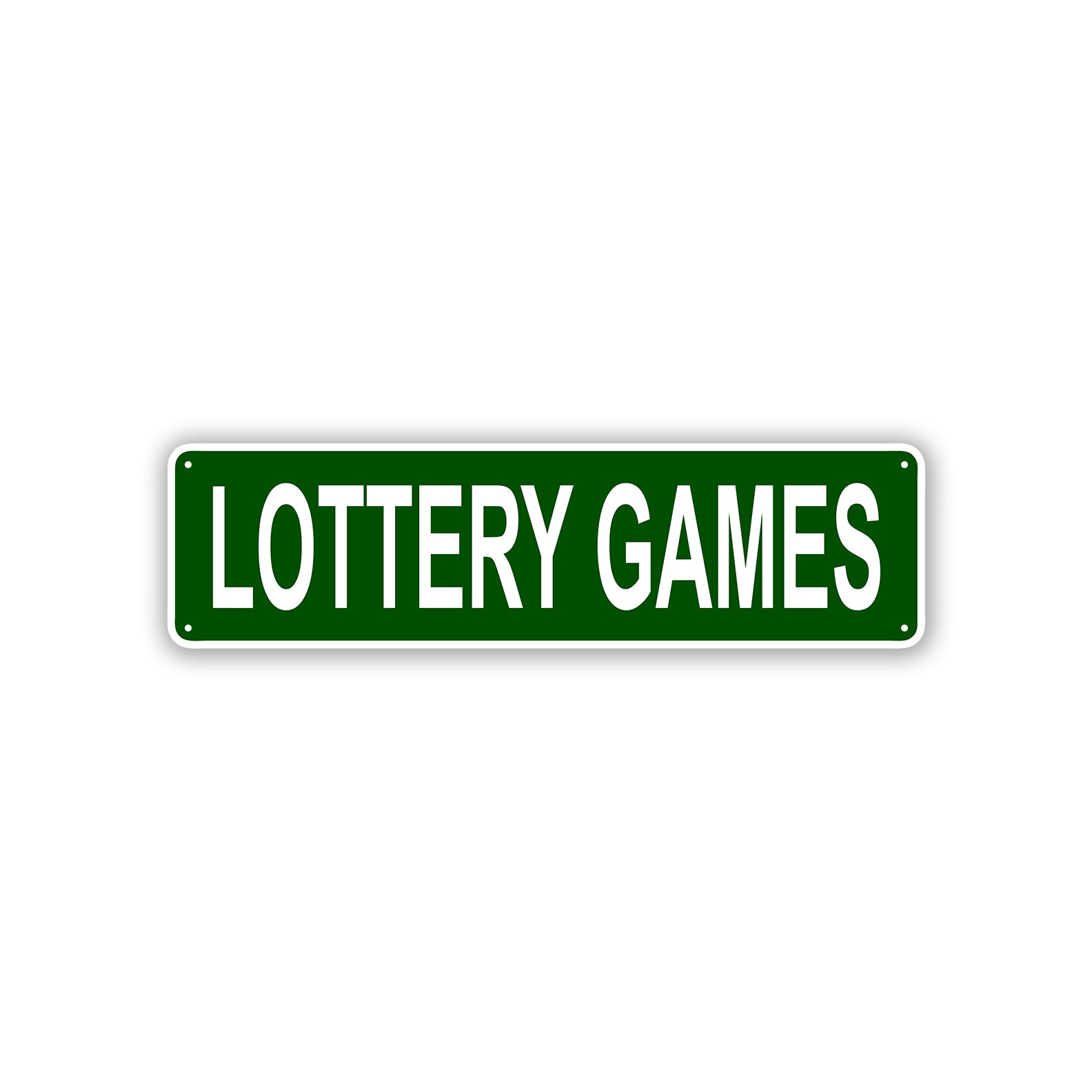 Lottery Games Aluminum Street Sign Green