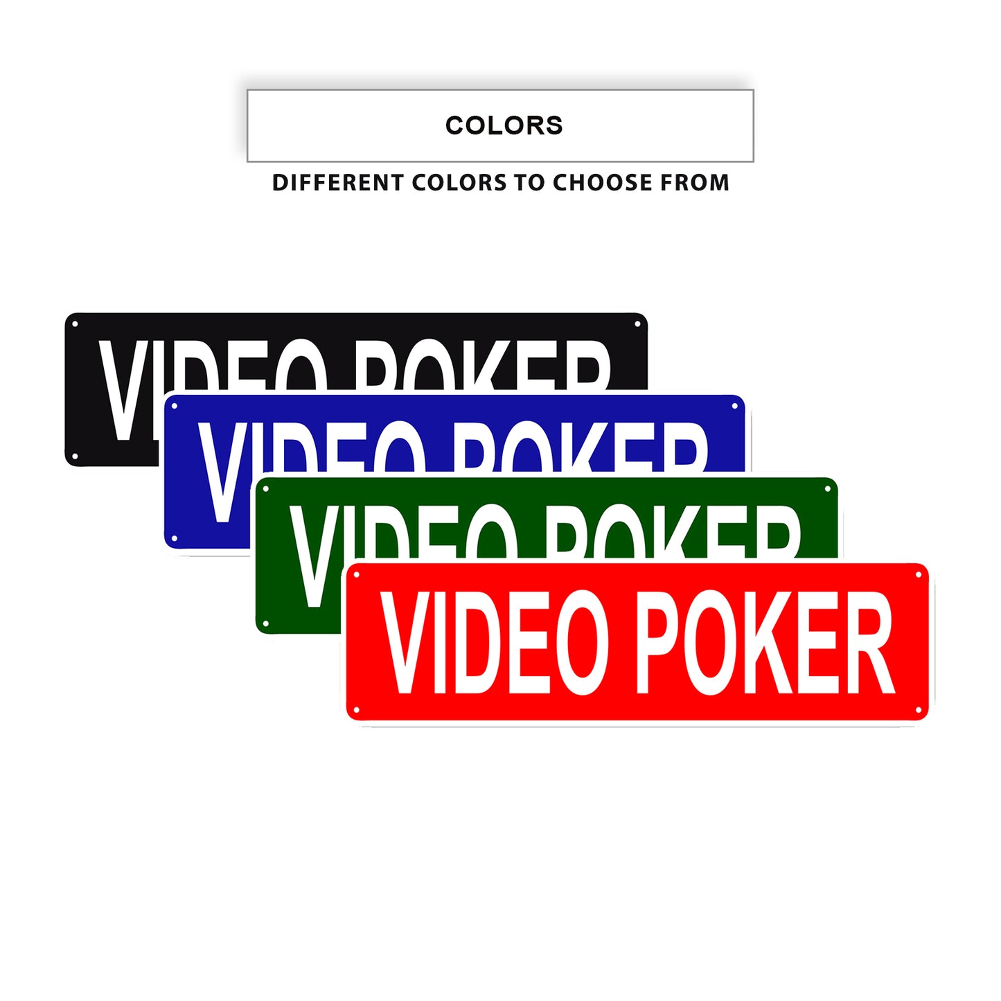 Video Poker Aluminum Street Sign