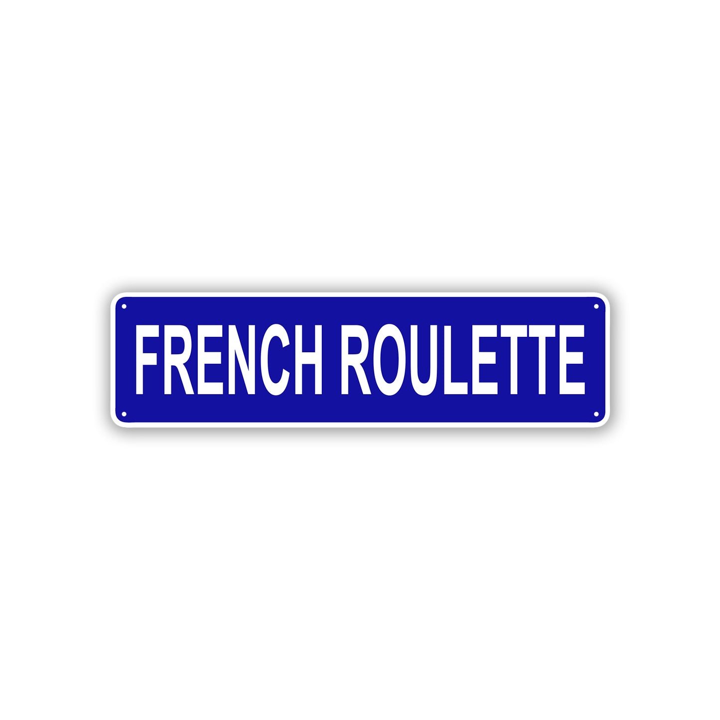 French Roulette Country City Flag Aluminum Metal Sign Blue
